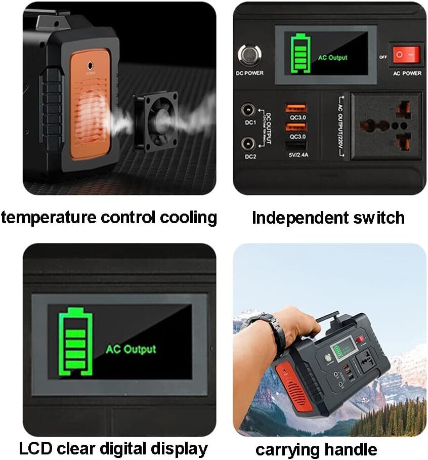 Portable Power Station Mobile Solar Generator with Backup Lithium Battery for Outdoor Camping RV