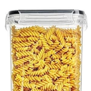 6 Sets Airtight Food Storage Containers with Black Lids - Ideal for Cereal and Dry Food Organization