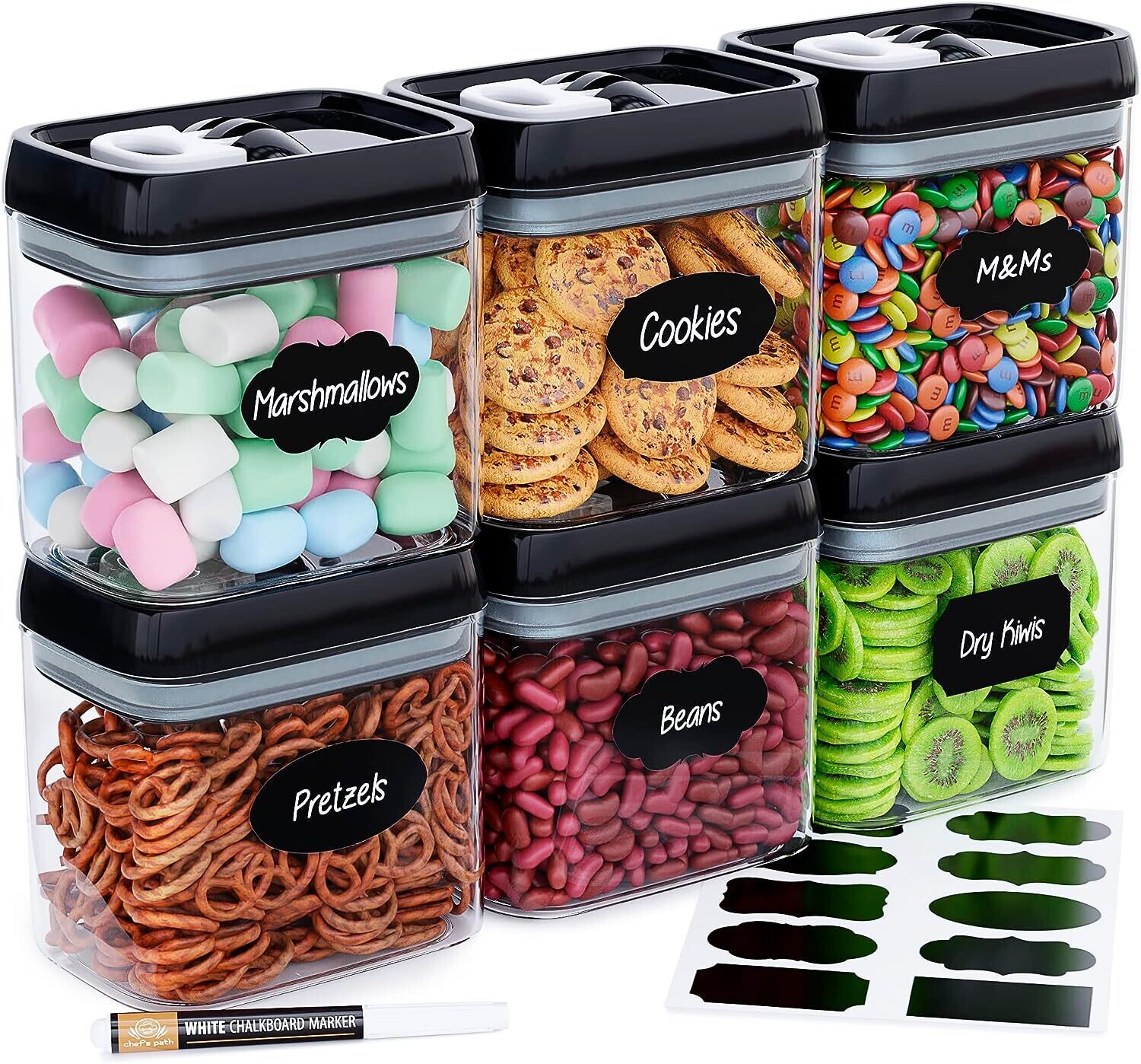 Airtight Storage Boxes Set – 10 Containers with Labels and Markers for Kitchen &amp; Pantry Organization