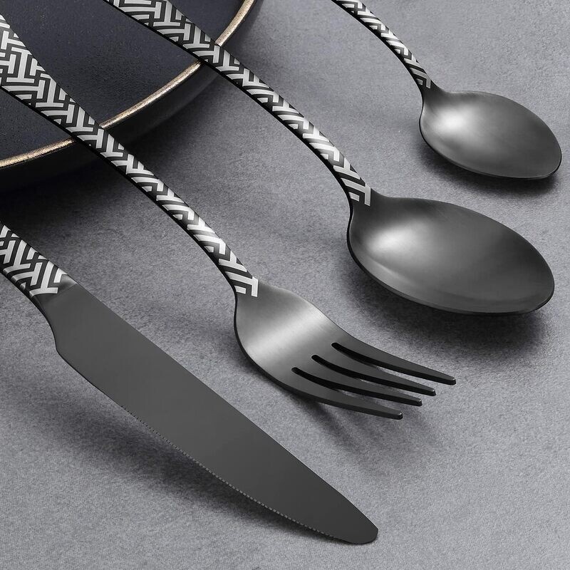 60 Pieces Flatware Set Includes Knife, Fork, Spoon, Cutlery, Mirror Polished Stainless Steel, Dishwasher Safe, Cutlery Set