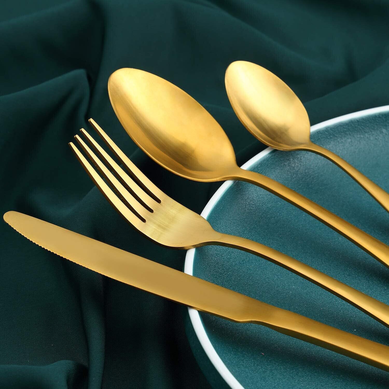 60-Piece Flatware Set with Knife, Fork, and Spoon, Mirror Polished Stainless Steel Cutlery, Dishwasher Safe Dining Utensils for Family and Gatherings