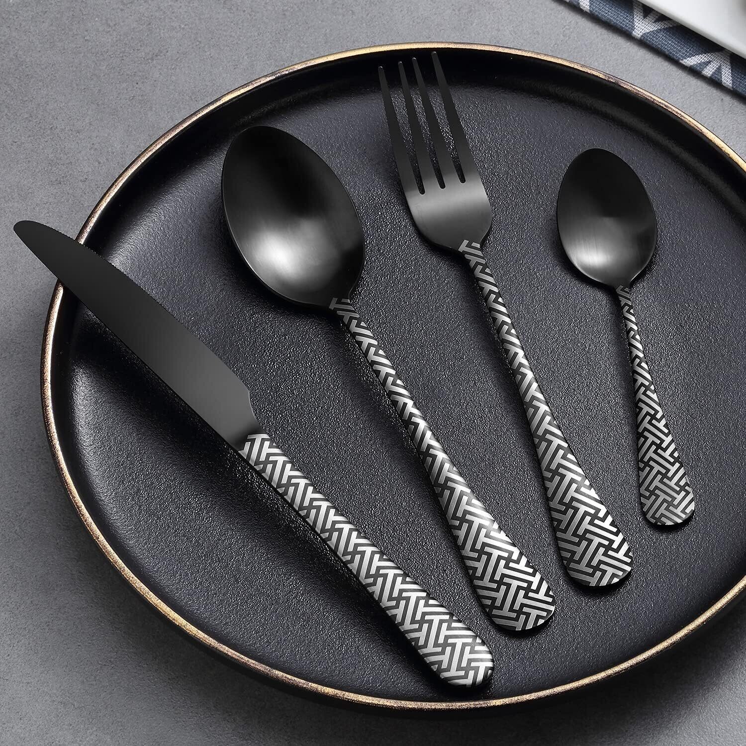 60-Piece Flatware Set with Knife, Fork, and Spoon, Mirror Polished Stainless Steel Cutlery, Dishwasher Safe Dining Utensils for Family and Gatherings
