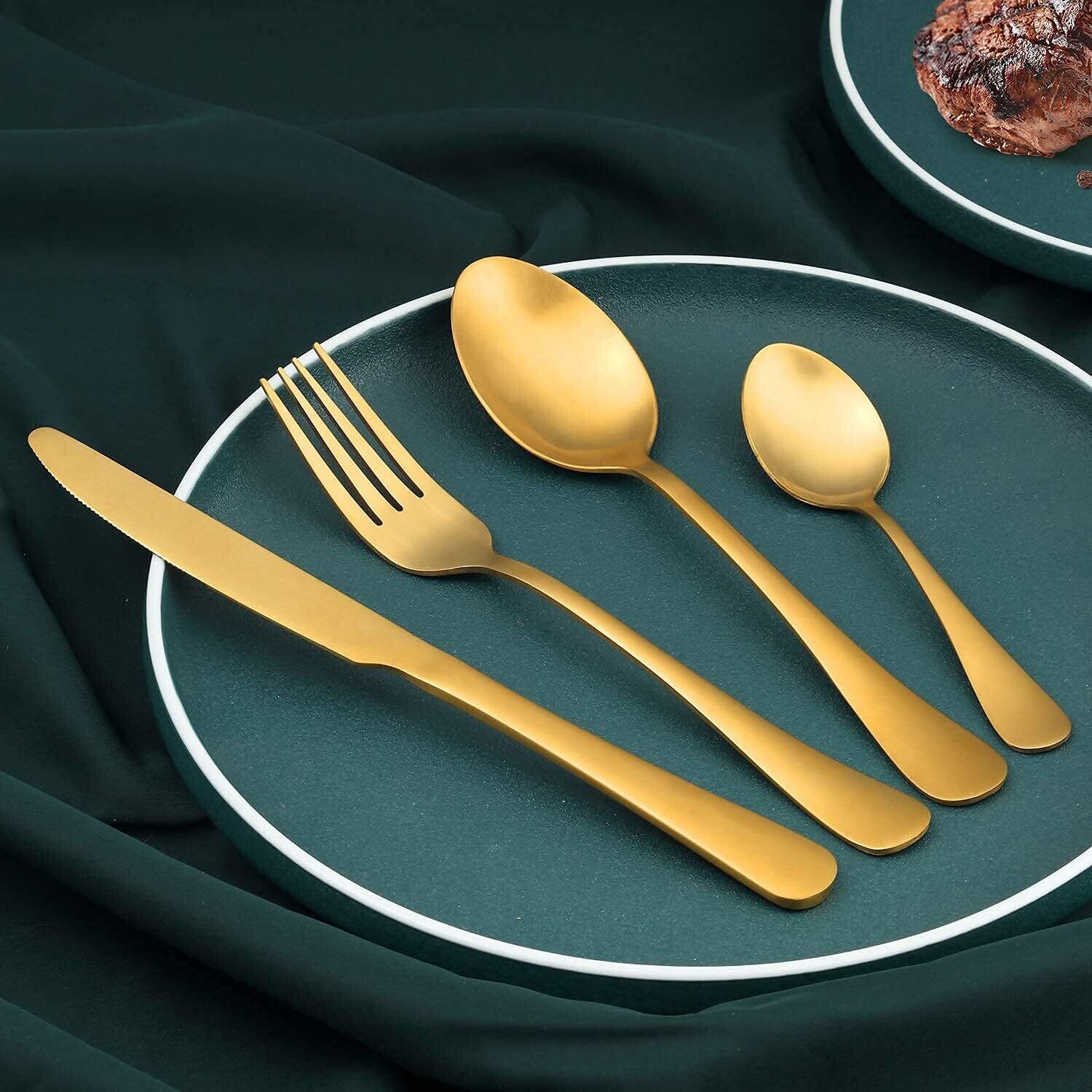 60-Piece Flatware Set with Knife, Fork, and Spoon, Mirror Polished Stainless Steel Cutlery, Dishwasher Safe Dining Utensils for Family and Gatherings
