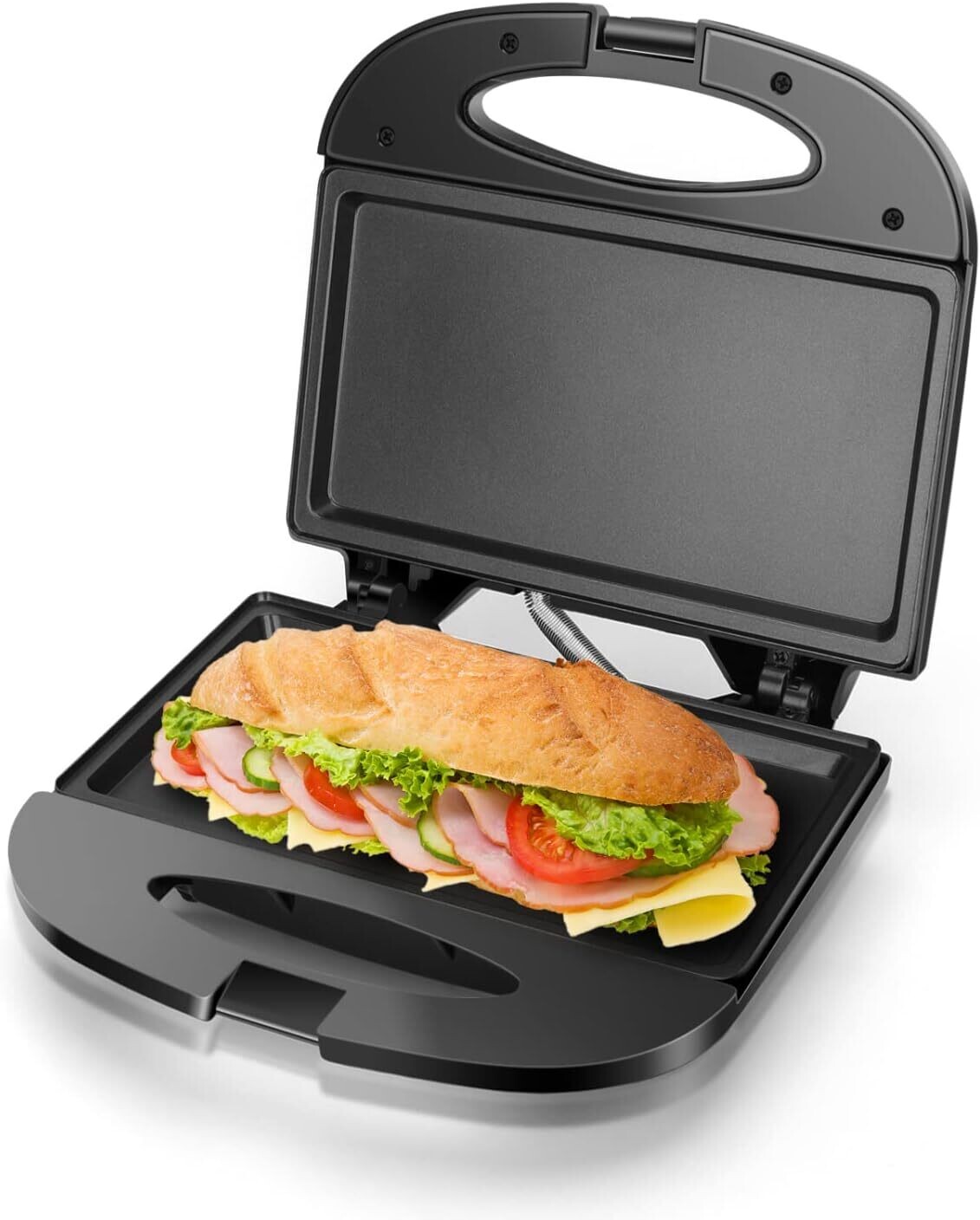 750-2000W Sandwich Toaster Maker - Flat Open Large Grill with Adjustable Temperature Control, Drip Tray, and Stainless Steel Design for Efficient Cooking