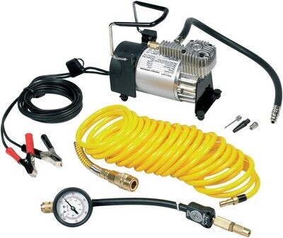 Heavy Duty Tyre Inflator, Air Compressor with 1 Storage Bag and 7m Extendable Airline
