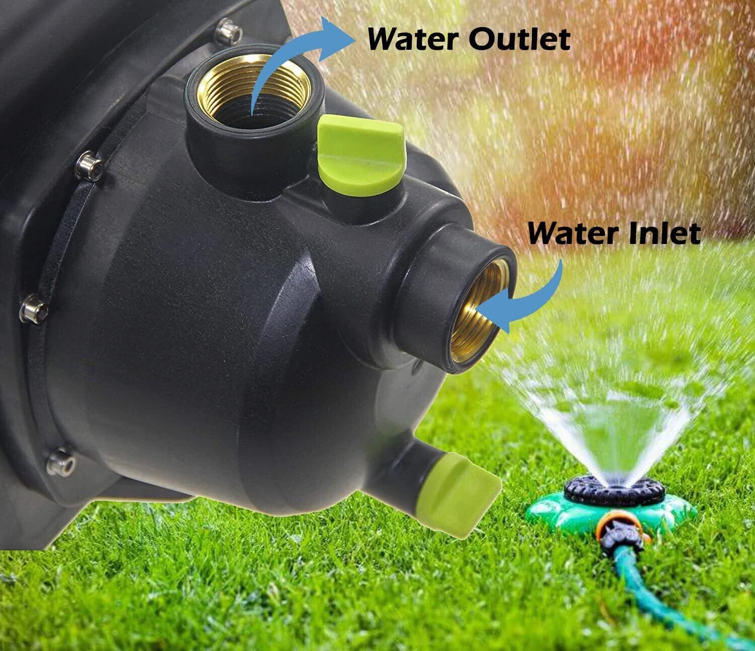 800W Self-Priming Pump for Clean Water Transfer - Ideal for Home Lawn Irrigation and Sprinkling, Portable Garden Booster Pump for Efficient Watering