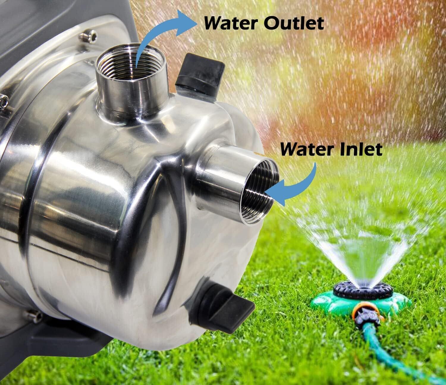 800W Self-Priming Pump for Clean Water Transfer - Ideal for Home Lawn Irrigation and Sprinkling, Portable Garden Booster Pump for Efficient Watering