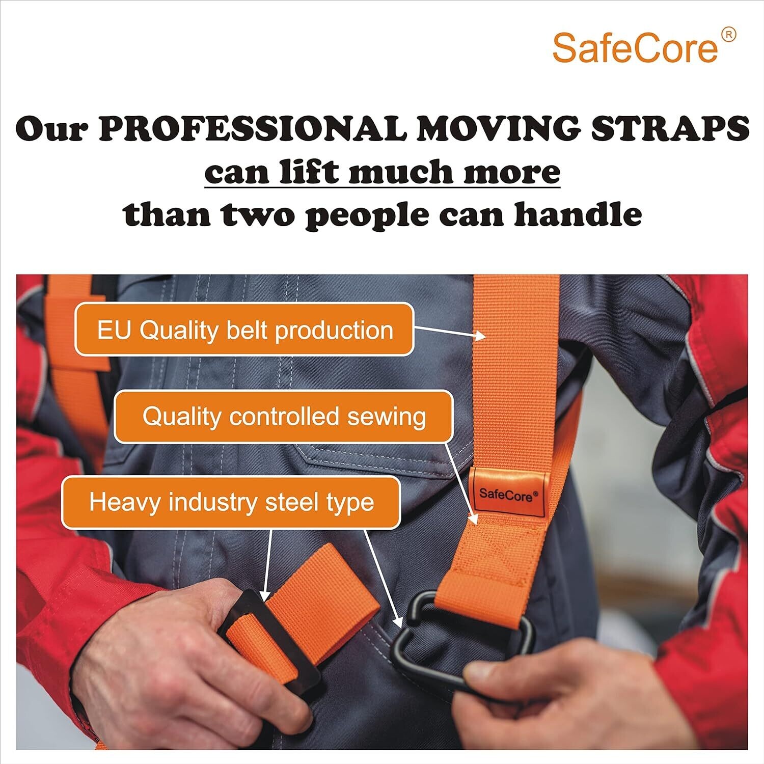Multipurpose, Moveable Straps for the safe Transport of Furniture, Household Appliances and Other Heavy Objects Weigh up to 500 kg - 800kg