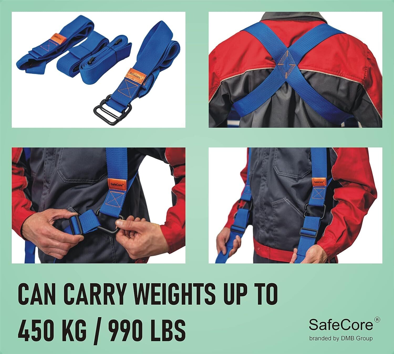 Multipurpose, Moveable Straps for the safe Transport of Furniture, Household Appliances and Other Heavy Objects Weigh up to 500 kg - 800kg