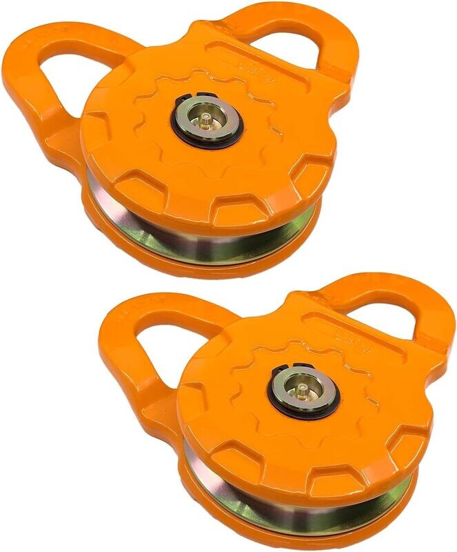 Mega  Heavy Duty Winch Pulley Snatch Blocks Strength (25,000 LBS WLL) |for Synthetic Rope or Steel Cable | Control Recovery Direction, Double Winch Power