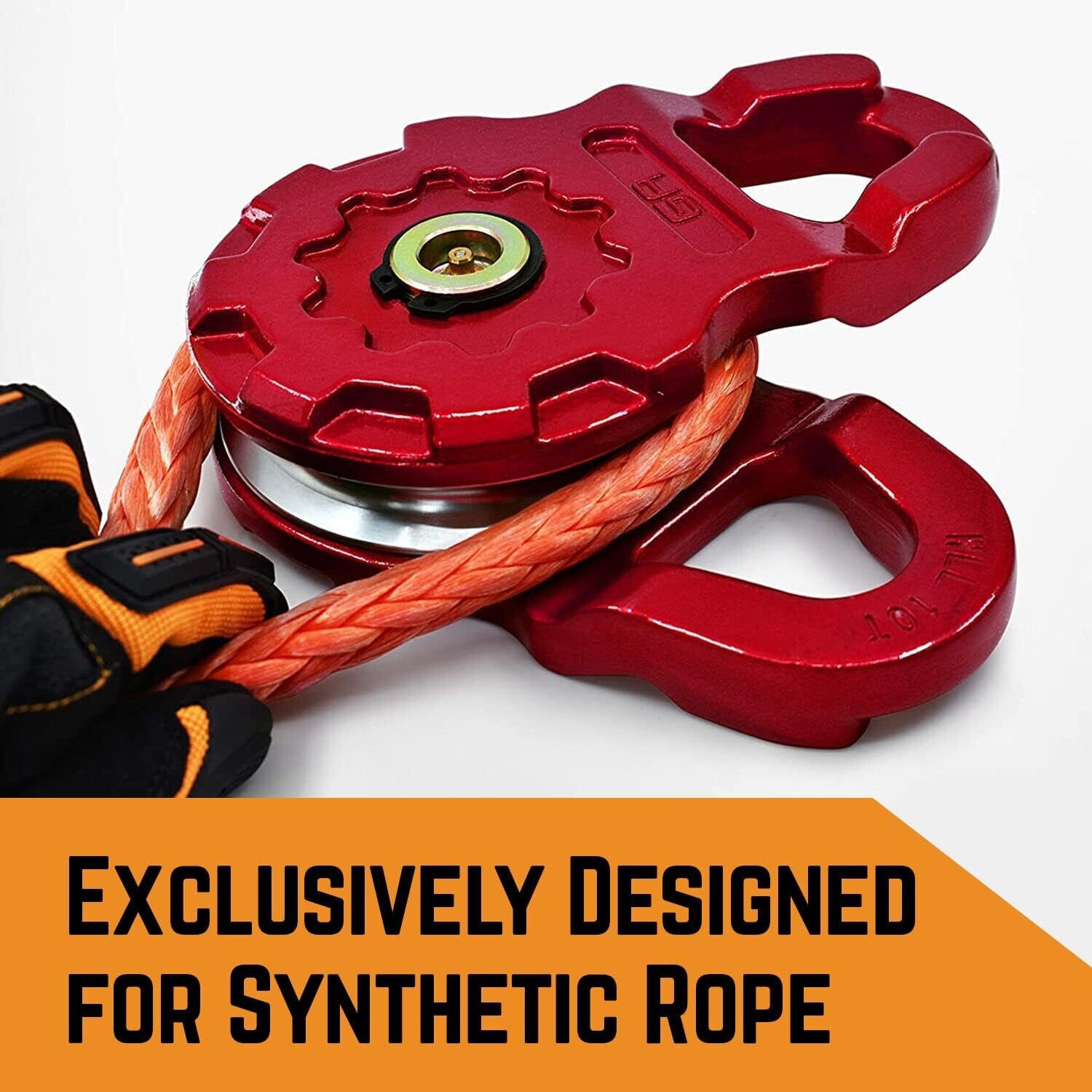 Mega  Heavy Duty Winch Pulley Snatch Blocks Strength (25,000 LBS WLL) |for Synthetic Rope or Steel Cable | Control Recovery Direction, Double Winch Power