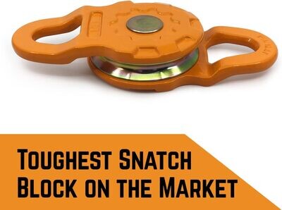 Mega  Heavy Duty Winch Pulley Snatch Blocks Strength (25,000 LBS WLL) |for Synthetic Rope or Steel Cable | Control Recovery Direction, Double Winch Power