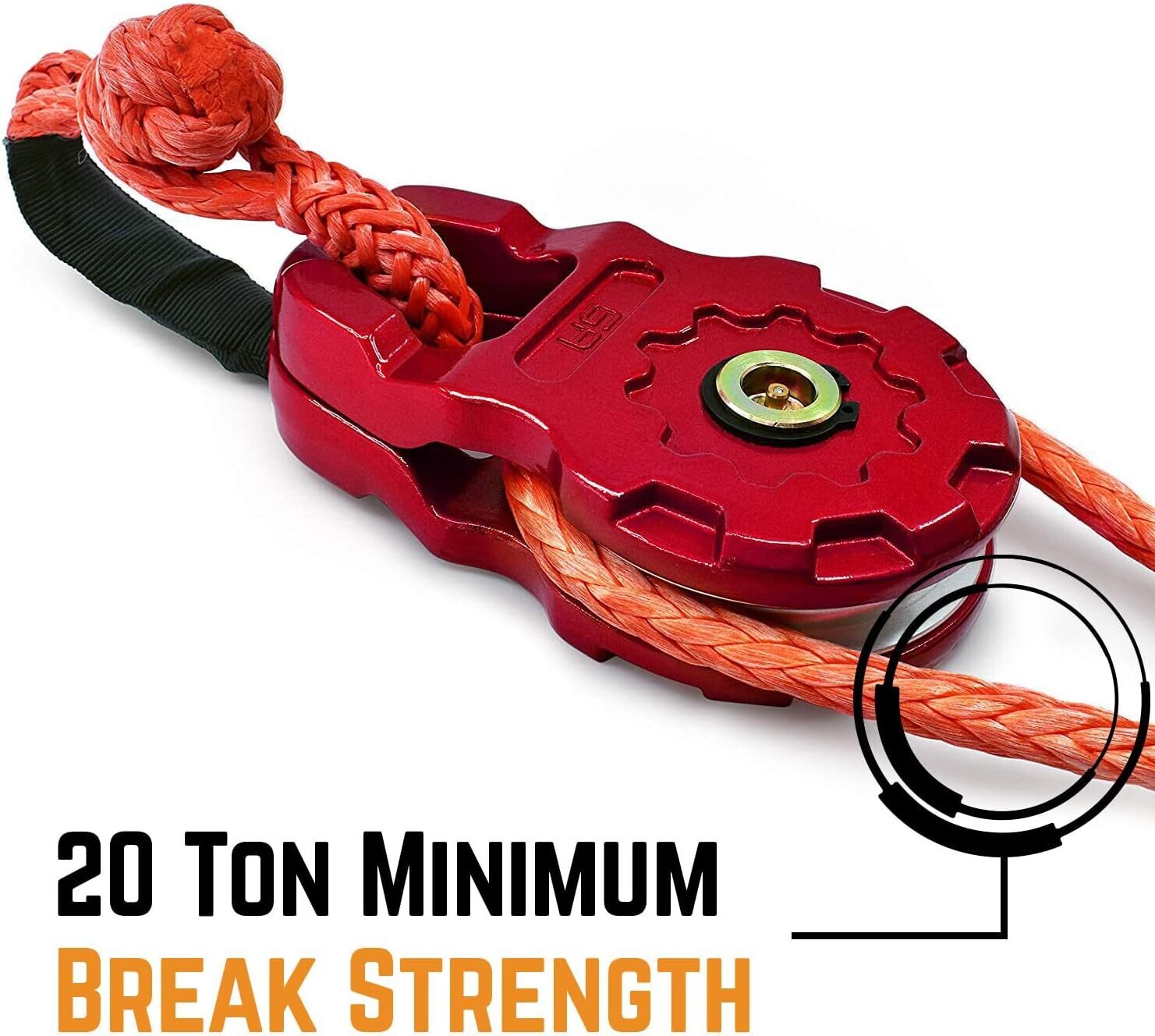 Mega  Heavy Duty Winch Pulley Snatch Blocks Strength (25,000 LBS WLL) |for Synthetic Rope or Steel Cable | Control Recovery Direction, Double Winch Power