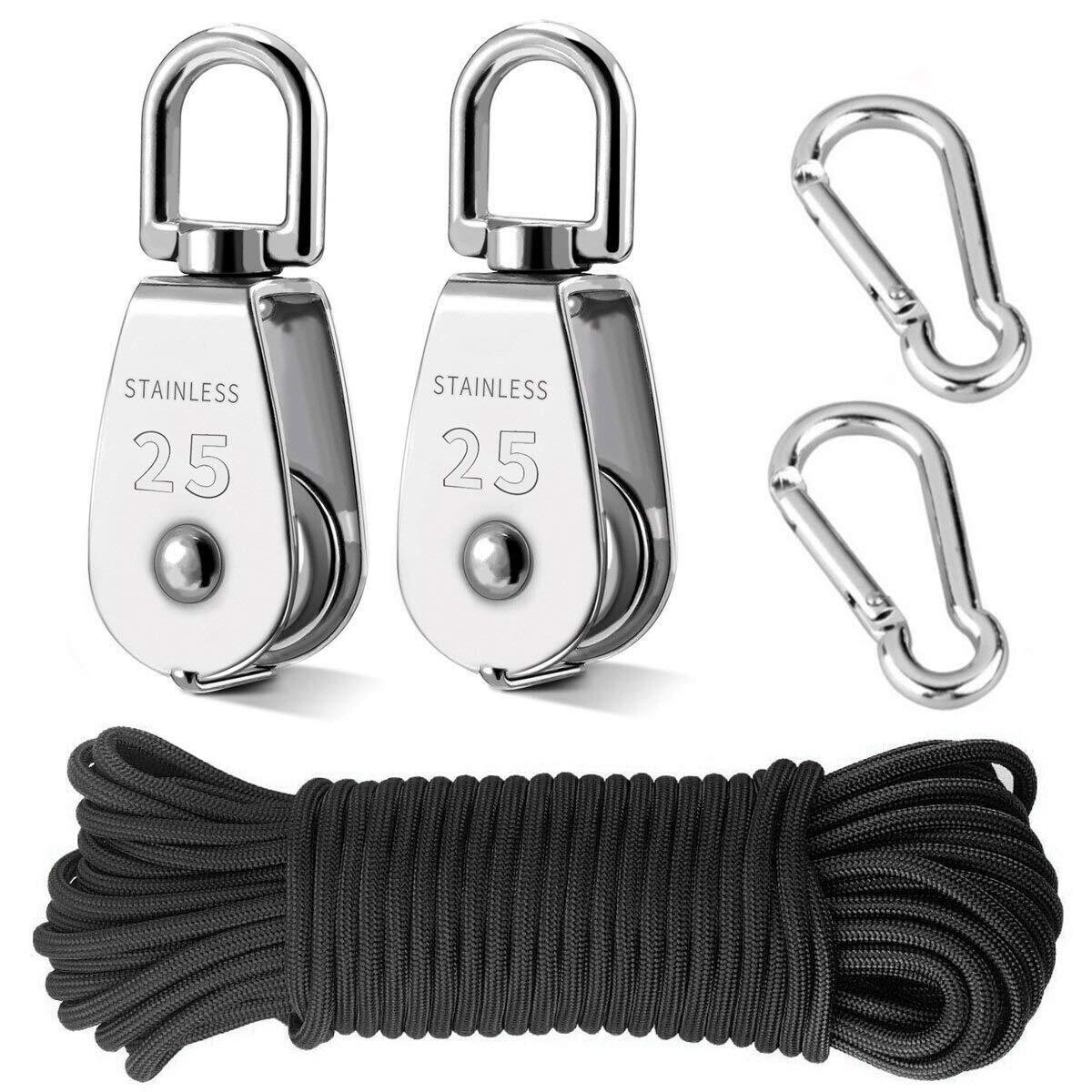 Stainless Steel Pulling &amp; Lifting Swivel Crane Pulley Set Wheel Block