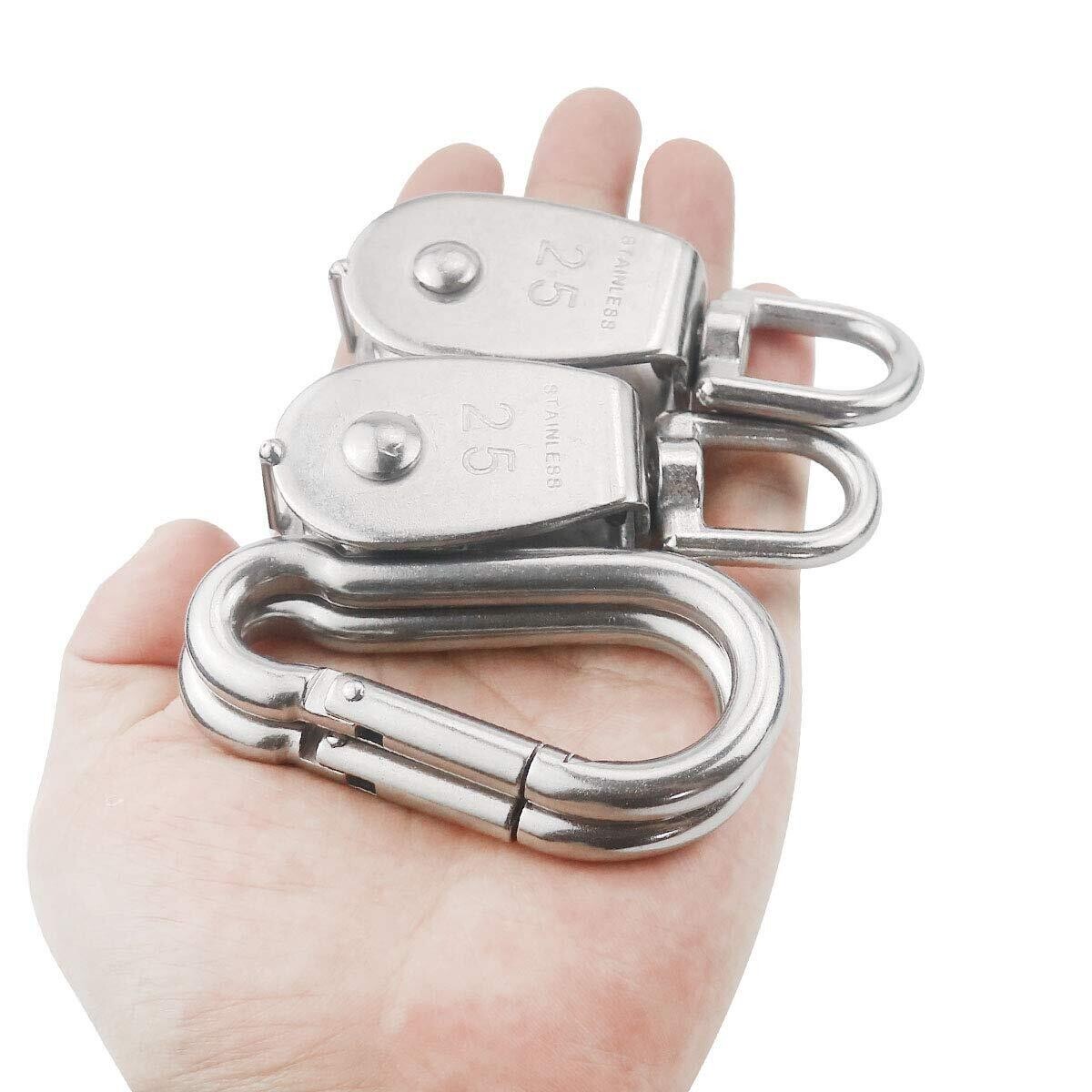 Stainless Steel Pulling &amp; Lifting Swivel Crane Pulley Set Wheel Block