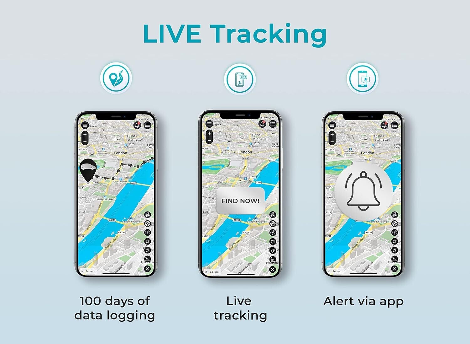 GPS Tracker for World-Wide Real-Time Tracking, Fixed Magnet, Secure Placement, Long Battery Life
