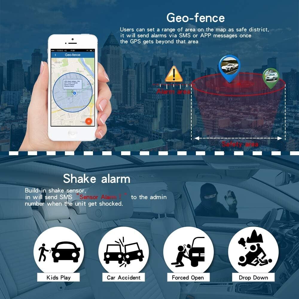 GPS Tracker for World-Wide Real-Time Tracking, Fixed Magnet, Secure Placement, Long Battery Life