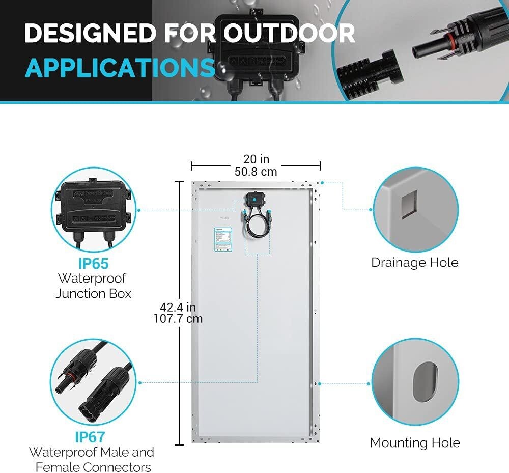 Solar Panel Kit 12V Solar Off-grid System for Houses, Campervan