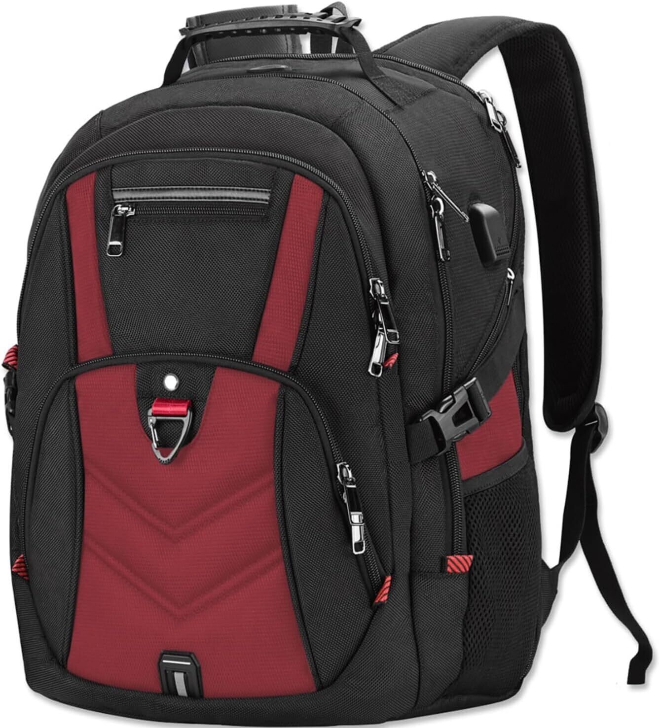 Assorted Large Waterproof Work and Business Travel Notebook Backpack with USB Charging Port – For Men, Boys, Girls, Students, and Teenagers
