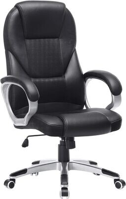 Adjustable Black Ergonomic Executive Office Chair with Durable and Stable, Height