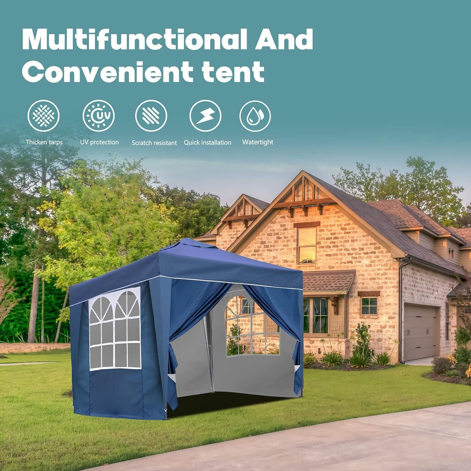 2x2m &amp; 3x3m Fully Waterproof Pop-Up Gazebos - All-Weather Outdoor Canopy for Parties, Camping, and Events - Quick Setup, Durable Construction, and Weather-Resistant Design for Year-Round Use