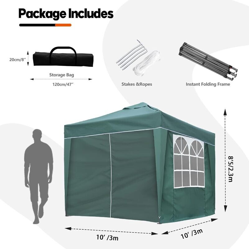 2x2m &amp; 3x3m Fully Waterproof, All-Weather Pop-Up Gazebos - Ideal for Outdoor Parties, Camping, and Events - Quick Setup, Durable Design, and Weather-Resistant for Year-Round Use