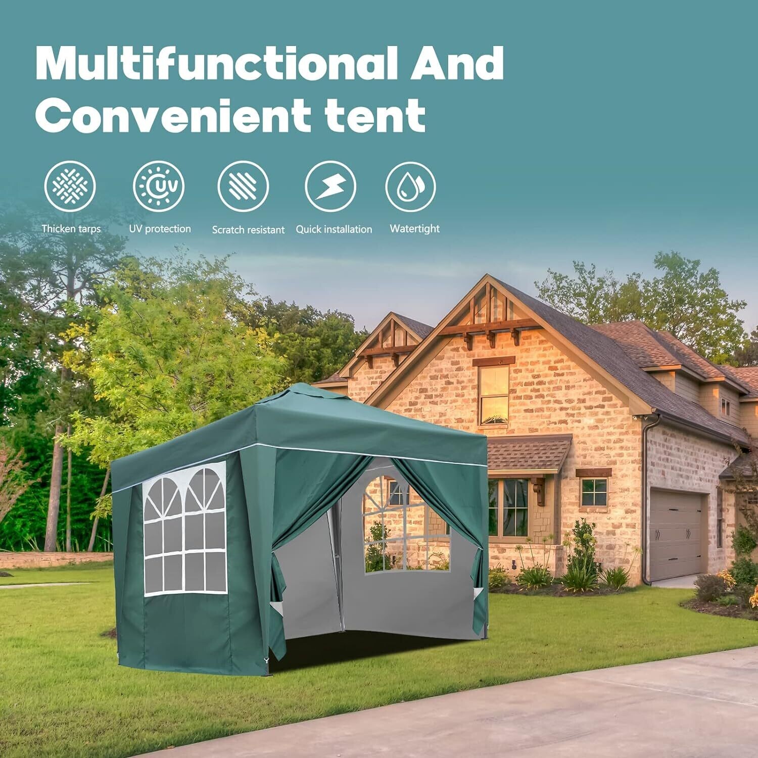 2x2m &amp; 3x3m Fully Waterproof Pop-Up Gazebos - All-Weather Outdoor Canopy for Parties, Camping, and Events - Quick Setup, Durable Construction, and Weather-Resistant Design for Year-Round Use