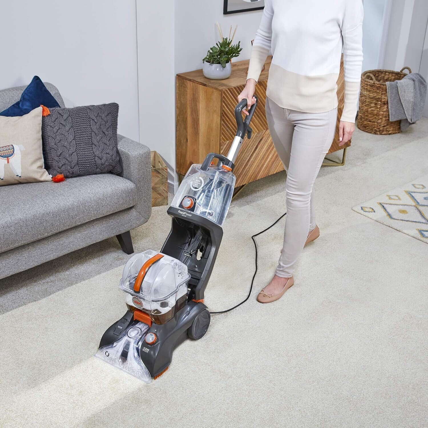 Rapid Power Revive Carpet Cleaner | Deep Clean and Leaves Carpets Dry in less than 1hr | XL Tank Capacity