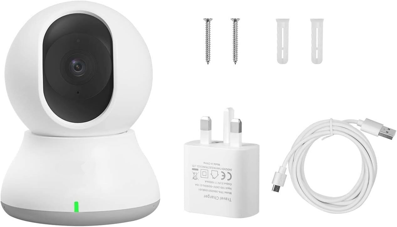 Security Indoor 1080p, 360° Camera with Motion Detection, Night Vision 360 Degree Swivel also Works with Alexa/Google Assistant/IFTTT