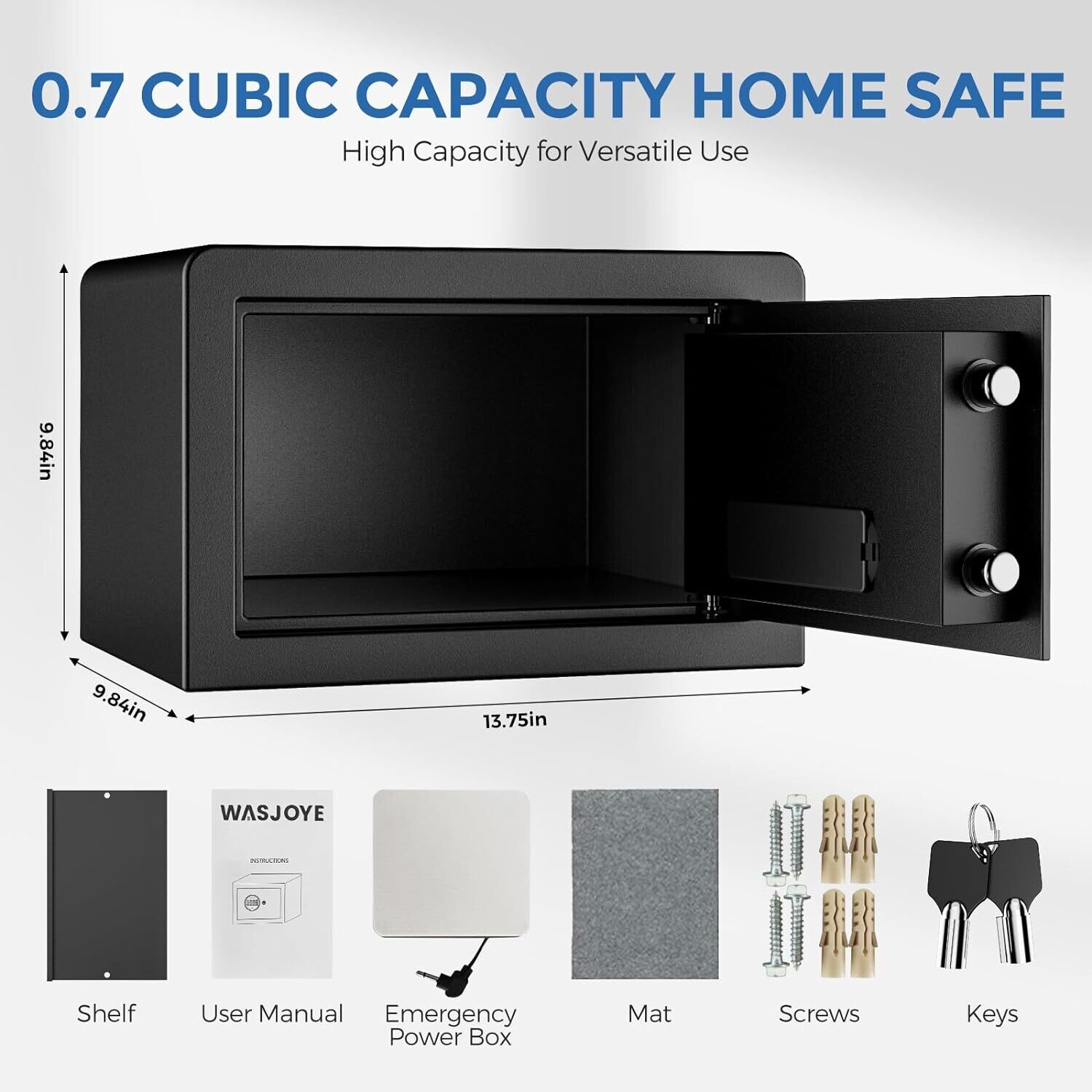 Digital Electronic Security Keypad Large Safe with Key Lock for Home, Hotel, Business, and Office – Safe for Money, Gun, Jewelry, and Passport Storage