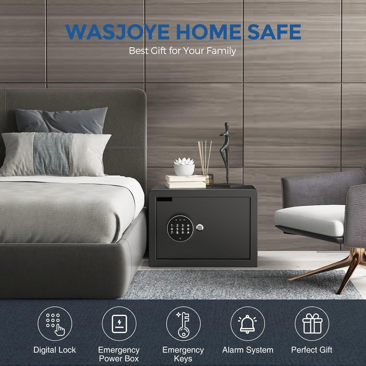Digital Electronic Security Keypad Large Safe with Key Lock for Home, Hotel, Business, and Office – Safe for Money, Gun, Jewelry, and Passport Storage