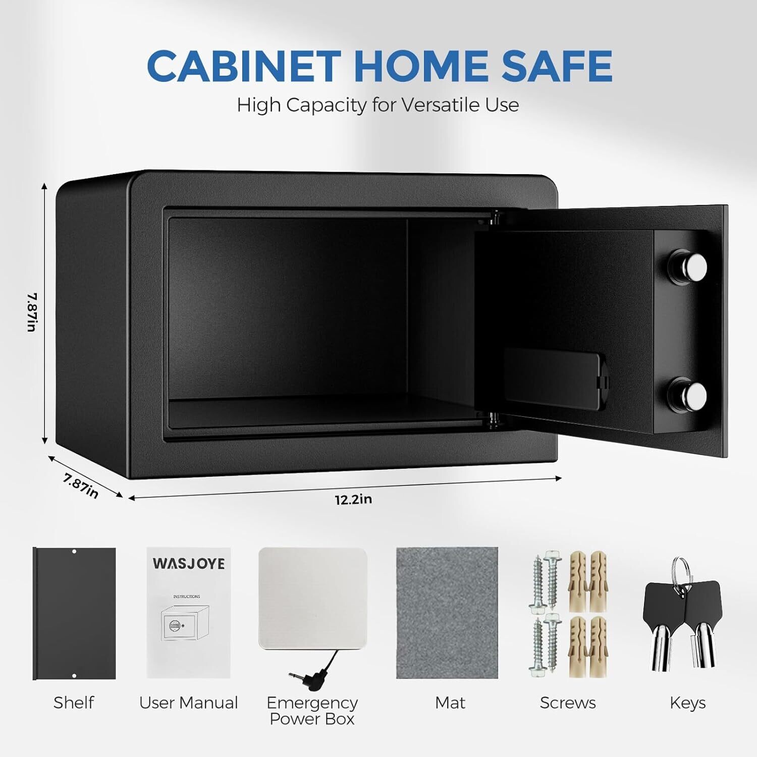 Digital Electronic Security Keypad Large Safe with Key Lock for Home, Hotel, Business, and Office – Safe for Money, Gun, Jewelry, and Passport Storage