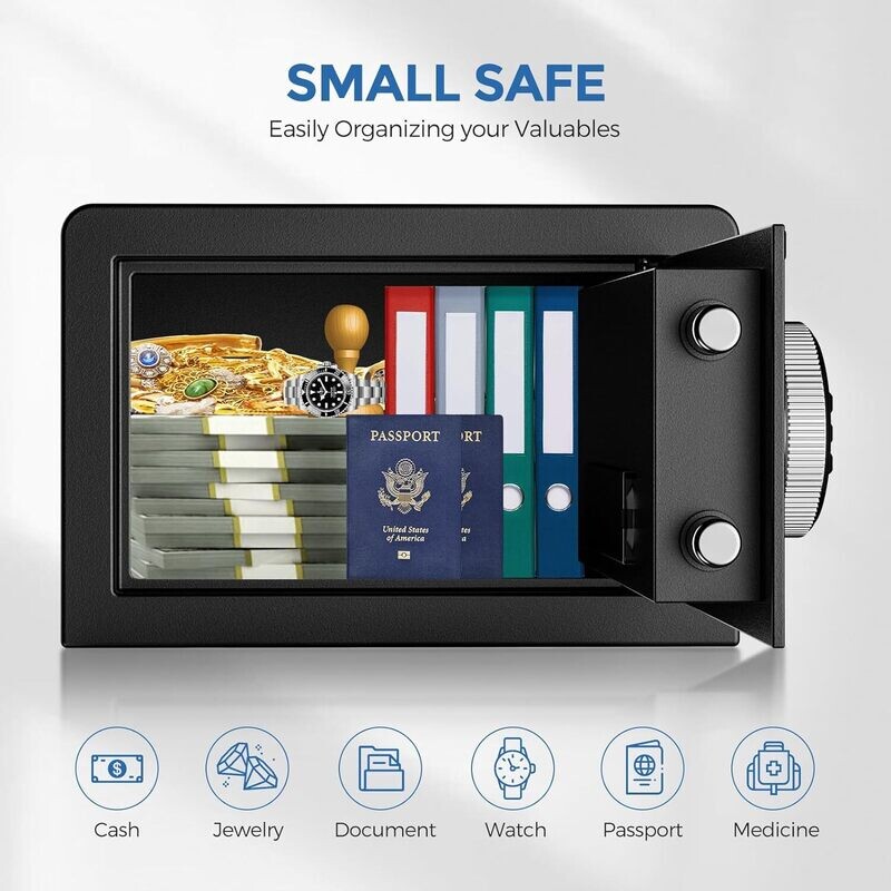 Digital Electronic Security Keypad Large Safe with Key Lock for Home, Hotel, Business, and Office – Safe for Money, Gun, Jewelry, and Passport Storage