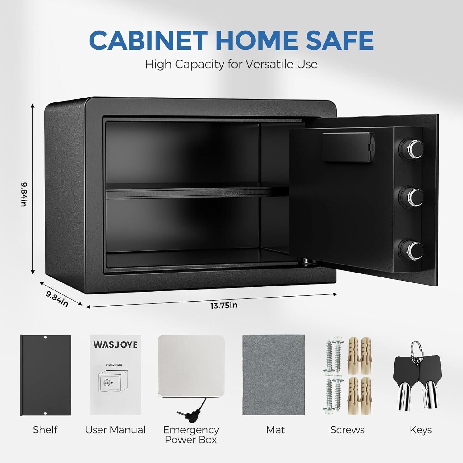 Digital Electronic Security Keypad Large Safe with Key Lock for Home, Hotel, Business, and Office – Safe for Money, Gun, Jewelry, and Passport Storage