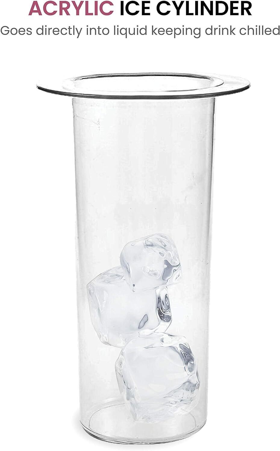 3.7L Glass Drink Dispenser with Stainless Steel Tap - Leak-Proof Beverage Dispenser with Built-In Ice Core for Chilled Drinks - Wide Mouth Design for Easy Filling and Cleaning
