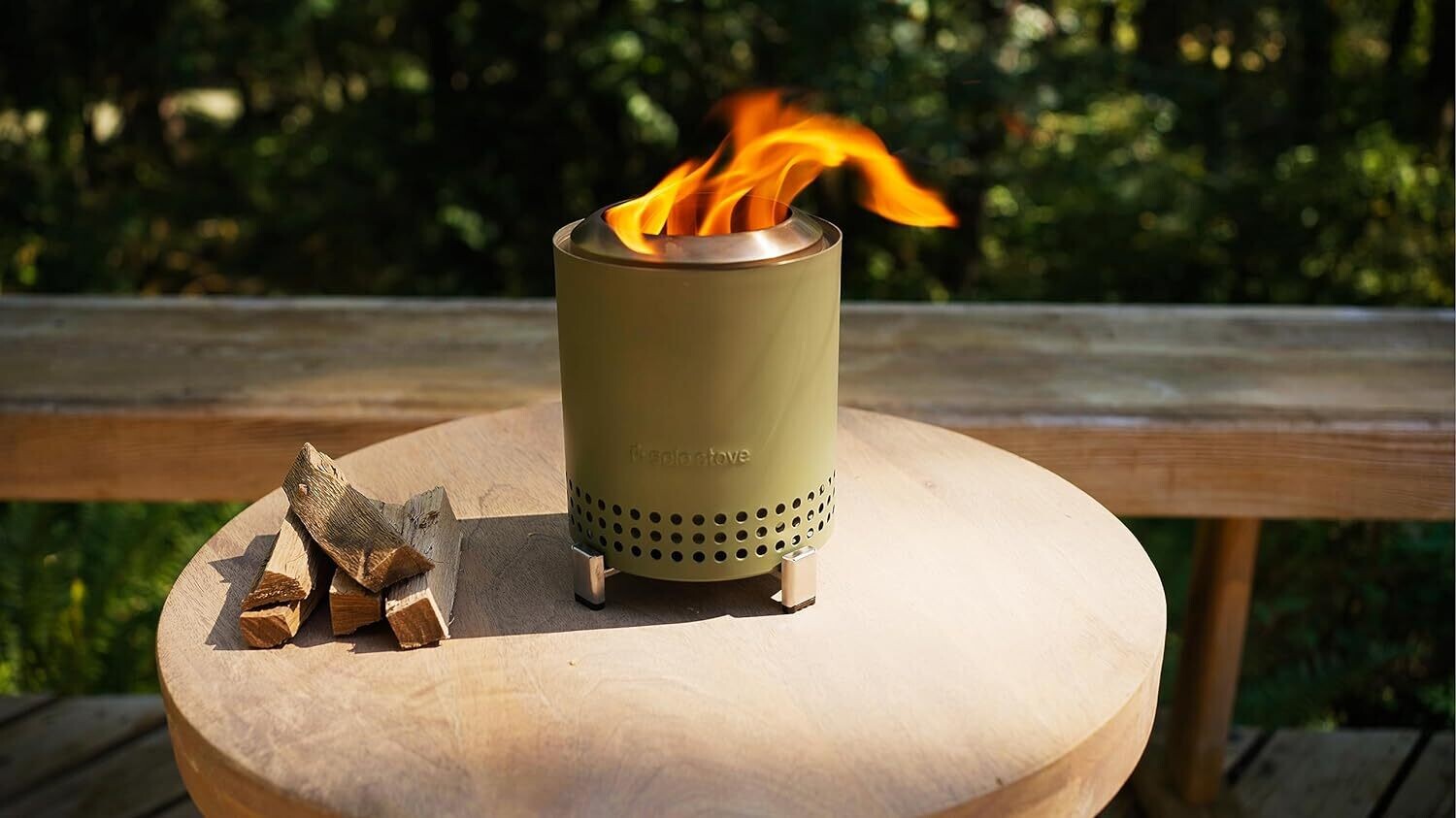 Stainless Steel Tabletop Fire Pit with Stand | Low Smoke Outdoor Mini Fire for Urban &amp; Suburbs | Fueled by Pellets or Wood, Safe Burning,