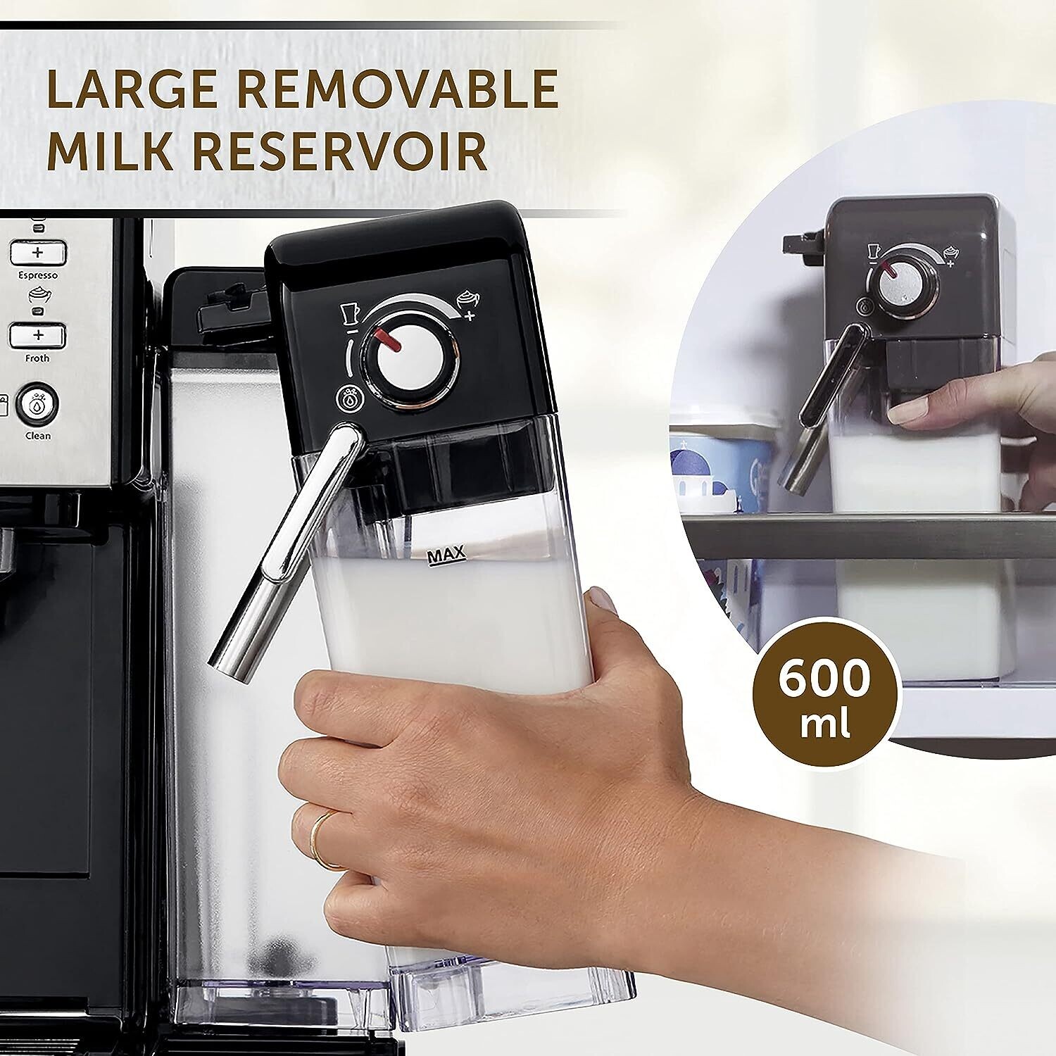 Automatic One-Touch Coffee Machine – Espresso, Cappuccino &amp; Latte Maker with 19-Bar Italian Pump