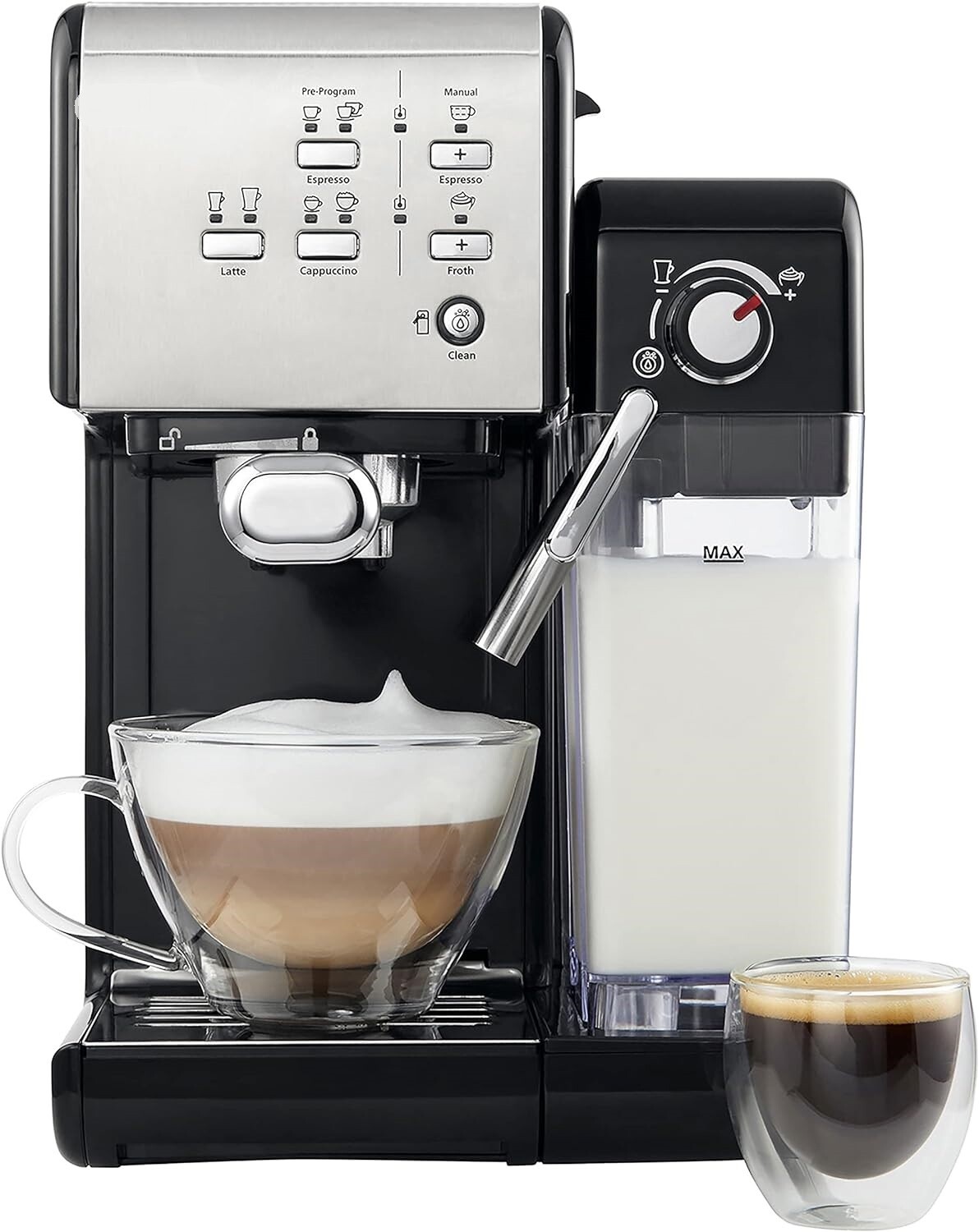 Automatic One-Touch Coffee Machine – Espresso, Cappuccino &amp; Latte Maker with 19-Bar Italian Pump