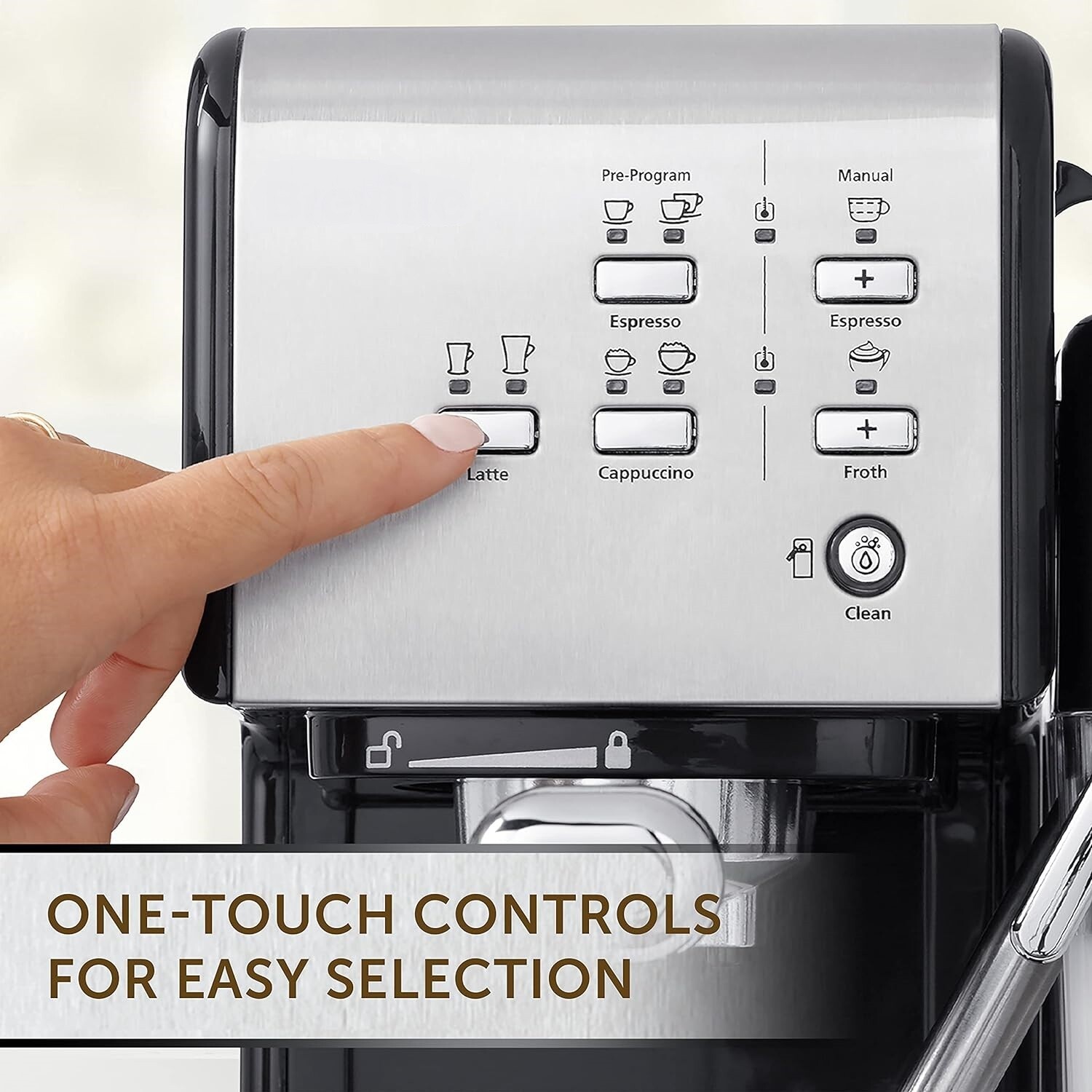 Automatic One-Touch Coffee Machine – Espresso, Cappuccino &amp; Latte Maker with 19-Bar Italian Pump