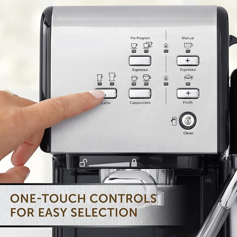 Automatic One-Touch Coffee Machine – Espresso, Cappuccino &amp; Latte Maker with 19-Bar Italian Pump