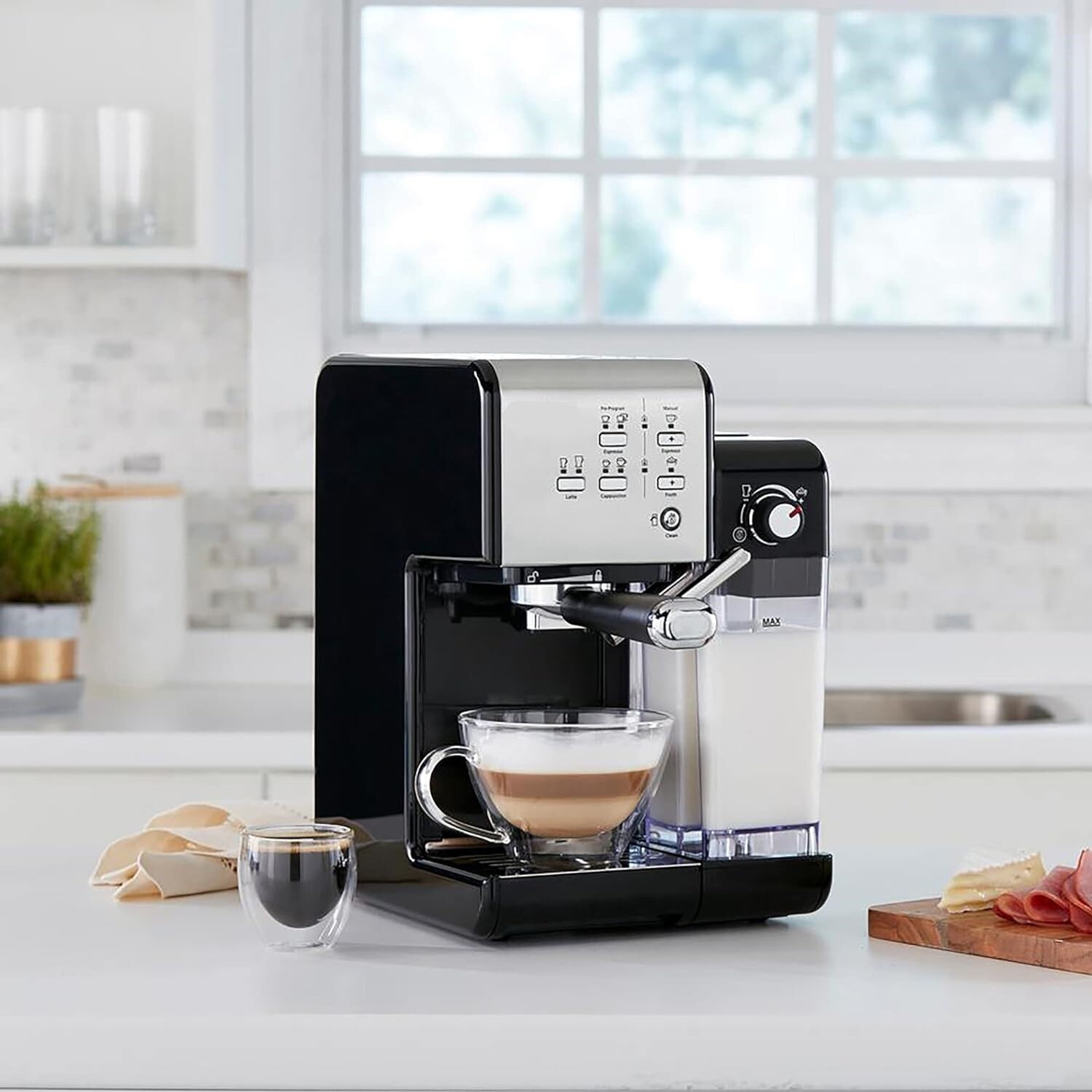 Automatic One-Touch Coffee Machine – Espresso, Cappuccino &amp; Latte Maker with 19-Bar Italian Pump