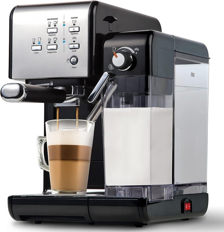 Automatic One-Touch Coffee Machine – Espresso, Cappuccino &amp; Latte Maker with 19-Bar Italian Pump
