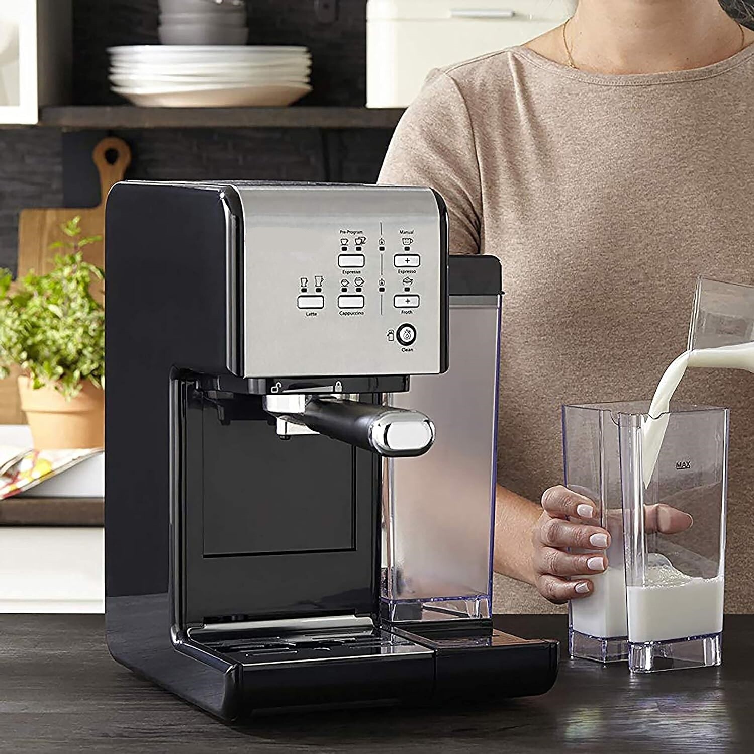 Automatic One-Touch Coffee Machine – Espresso, Cappuccino &amp; Latte Maker with 19-Bar Italian Pump