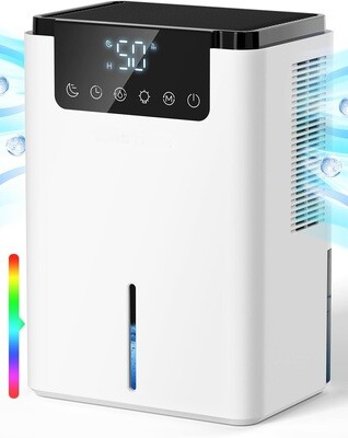 2.2L Ultra-Quiet Dehumidifier with Auto Defrost – Ideal for Drying Clothes, Bedroom &amp; Bathroom Use, 2 Working Modes