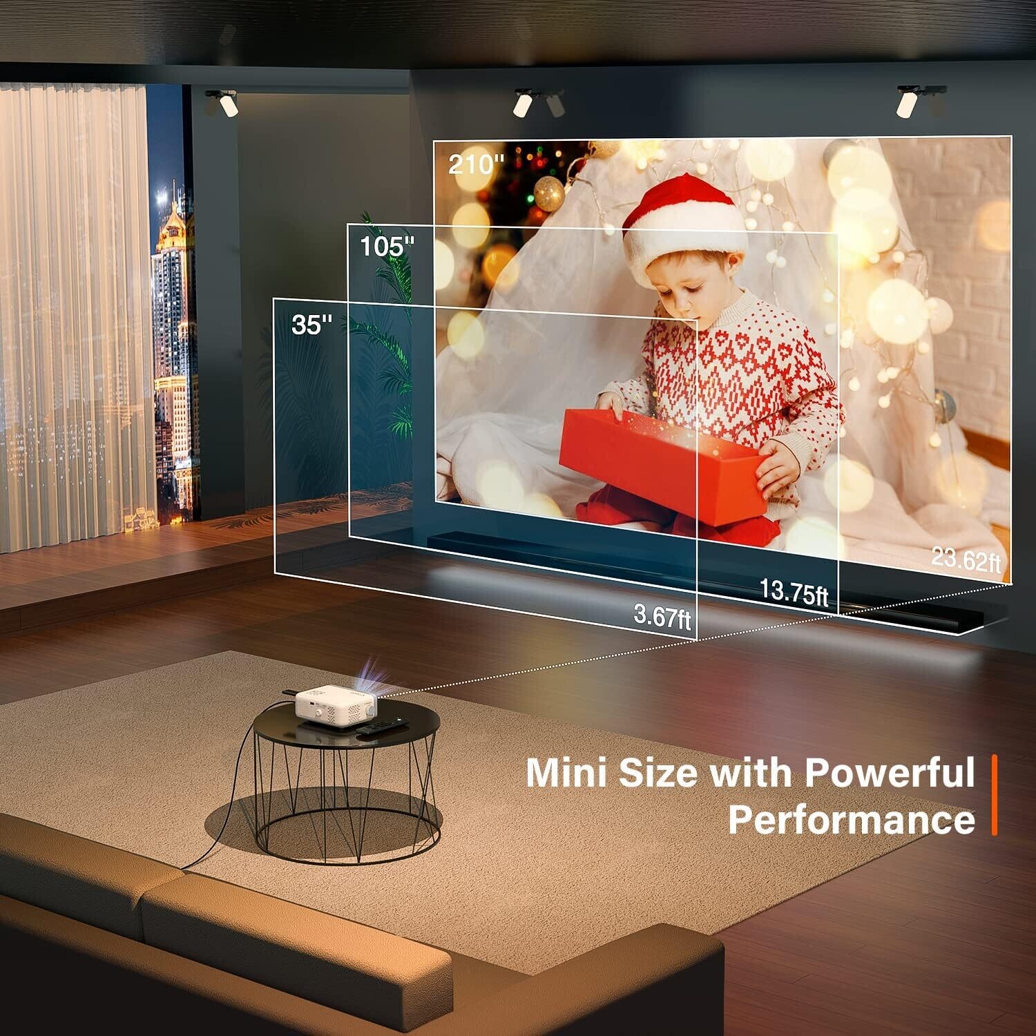 Mini Projector, Upgraded 1080P Full HD 11000L, Video Projector Portable Outdoor Home Theater Movie