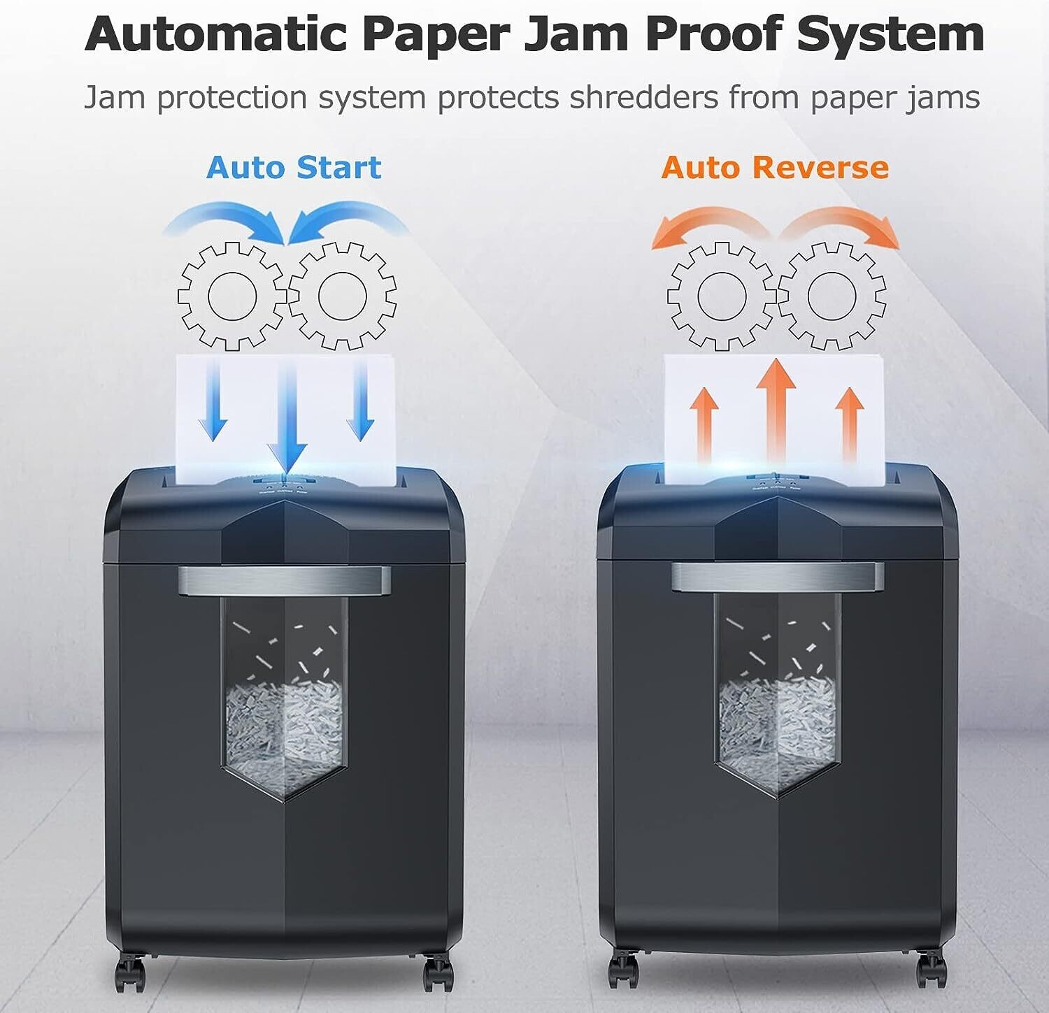 60-Minute Heavy-Duty Shredder Machine for Office Use - Shreds Credit Cards, Staples, and Clips with Pullout Basket and 4 Casters for Easy Mobility