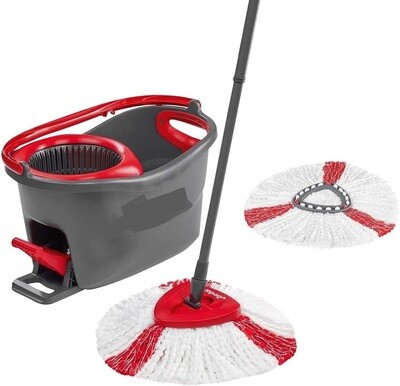Turbo EasyWring and Clean complete set, Metal, red/grey, 48,6 x 29,6 cm