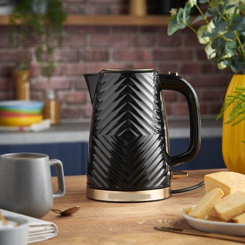 Groove Electric Kettle, Textured Fast Boil Energy Efficient Cordless Kettle with Perfect Pour, 1.7 Litre, 3000 Watts