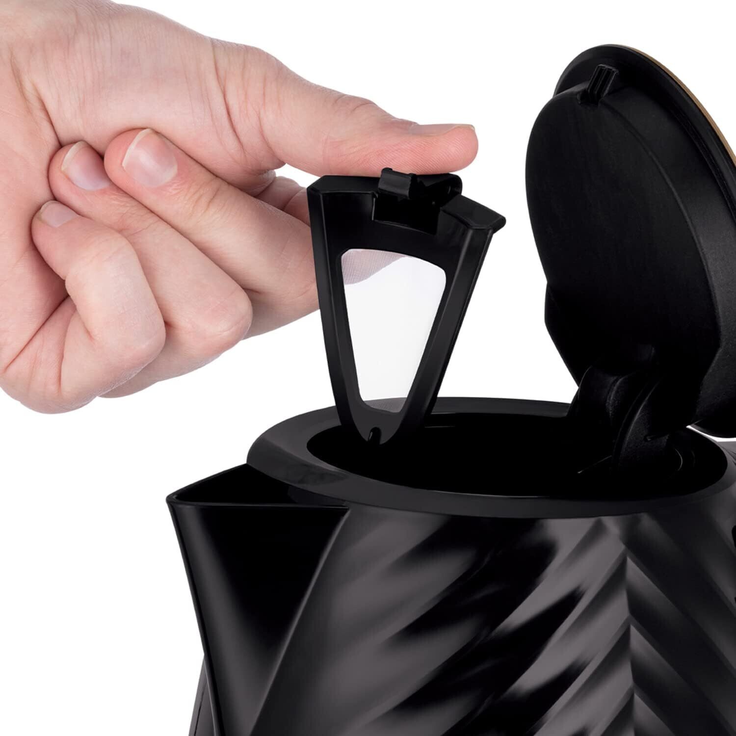 Groove Electric Kettle, Textured Fast Boil Energy Efficient Cordless Kettle with Perfect Pour, 1.7 Litre, 3000 Watts