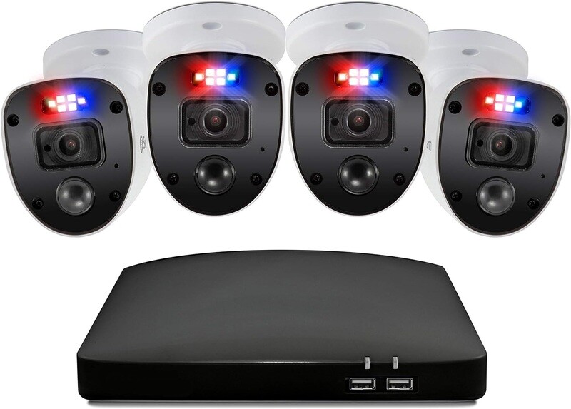 Home DVR Security Camera System with 1TB HDD, 4 Cameras, 8-Channel 1080p Full HD Indoor &amp; Outdoor Wired CCTV Surveillance